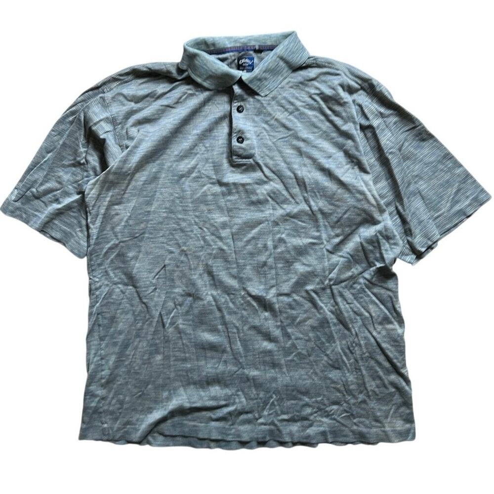 Callaway Men's Space Dye Gray Textured Polo Short Shirt Size L